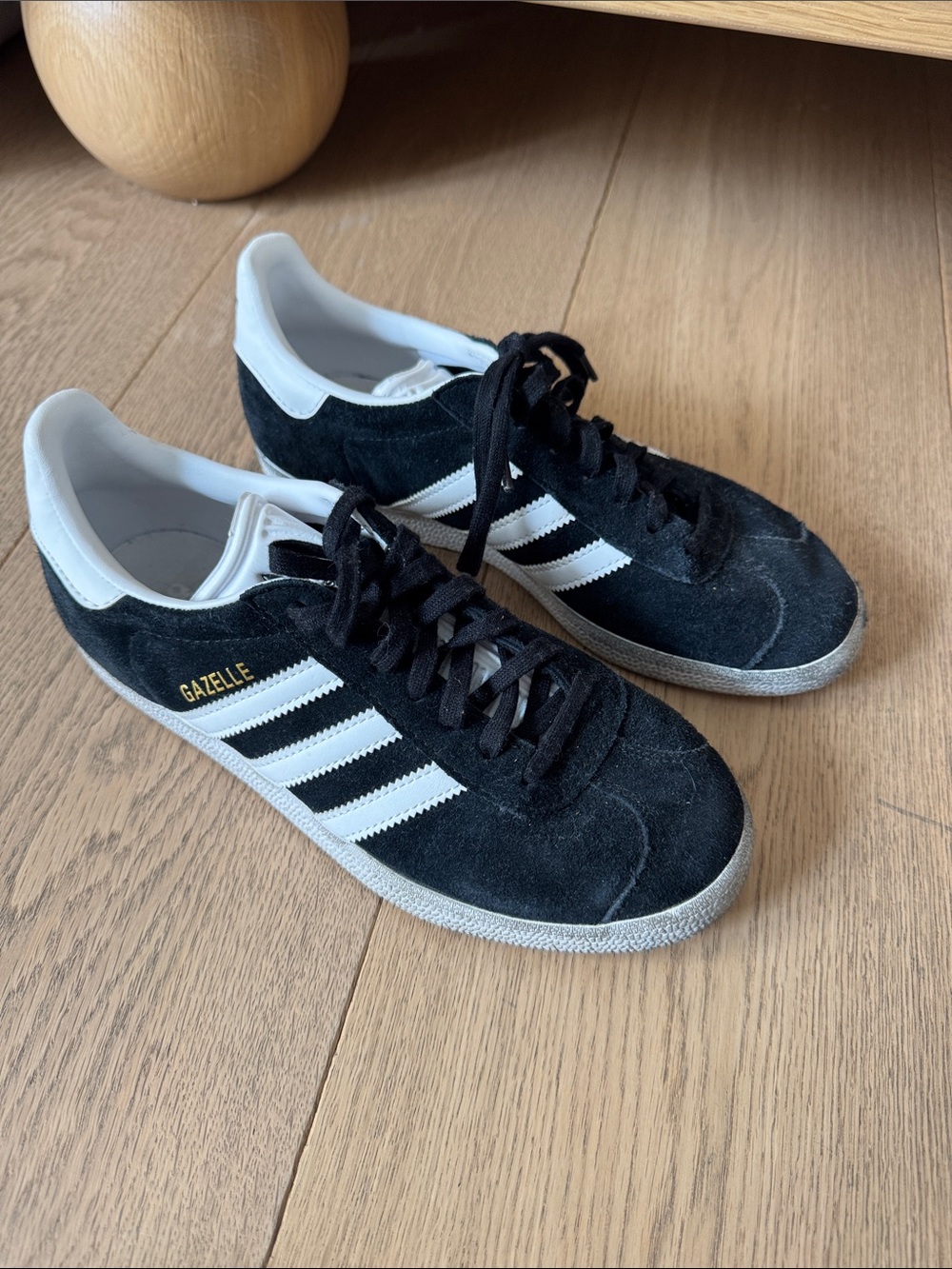 adidas Gazelle Black & White Suede Sneakers